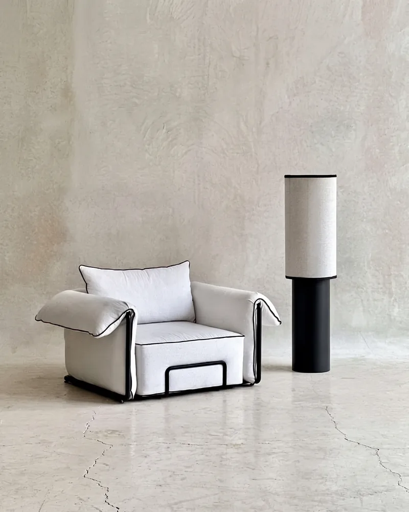 FAUTEUIL SIGNATURE — assises en tissu kéria, mobilier fait main à Marrakech