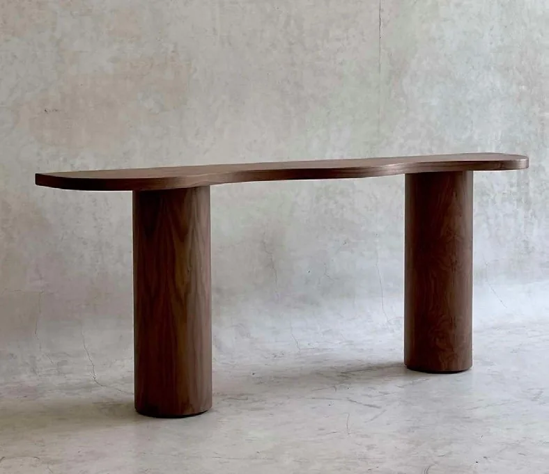 CONSOLE SOHO — Bois plaqué noyer